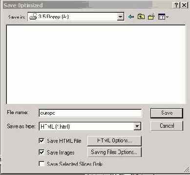 Диалоговое окно Save Optimized